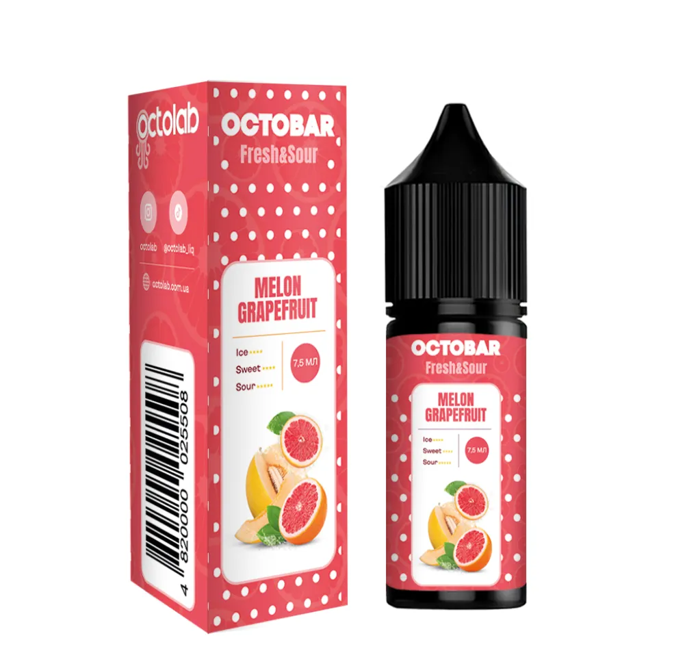 Ароматизатор Octobar Sour & Fresh Melon Grapefruite 7,5 мл Ароматизатор Octobar Sour & Fresh Melon Grapefruite 7,5 мл