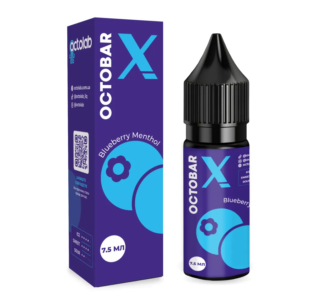 Ароматизатор Octobar X Blueberry Menthol 7,5 мл Ароматизатор Octobar X Blueberry Menthol 7,5 мл