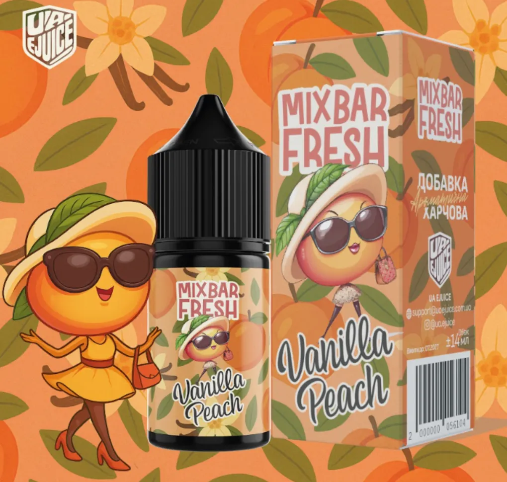 Ароматизатор Mix Bar Fresh Vanilla Peach 7 мл Ароматизатор Mix Bar Fresh Vanilla Peach 7 мл