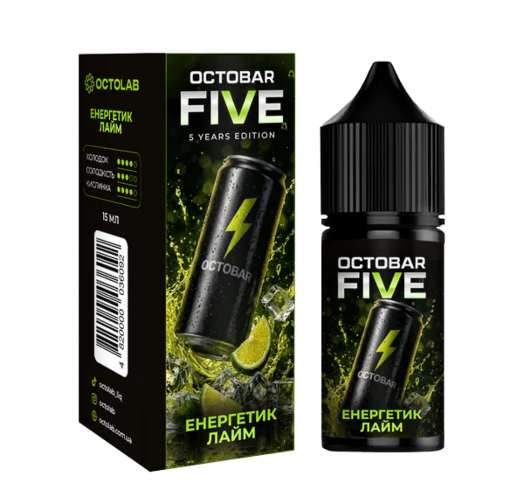 Ароматизатор Octobar Five Енернетик Лайм 15 мл Ароматизатор Octobar Five Енернетик Лайм 15 мл