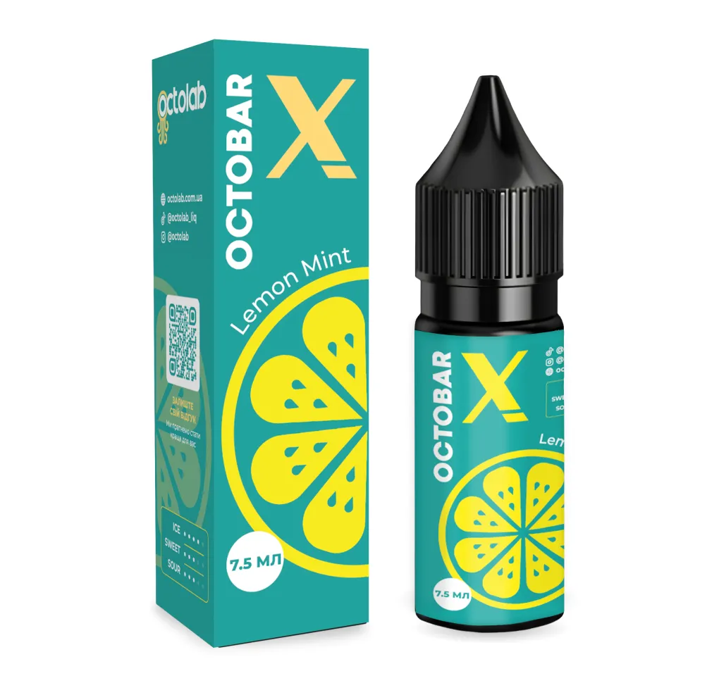 Ароматизатор Octobar X Lemon Mint 7,5 мл Ароматизатор Octobar X Lemon Mint 7,5 мл